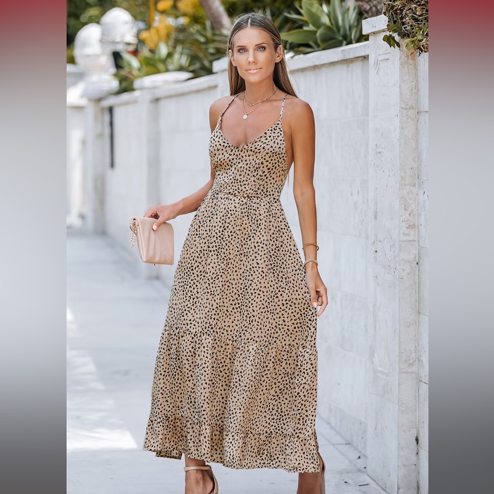 NWT!! Cupshe Ayana Lace-up Backless Maxi Slip Dress